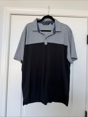 Travis Mathew Two-Tone Gray and Black Polo